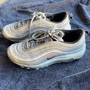 Nike Air Max 97 Metallic Silver with Red Accents